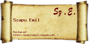 Szapu Emil névjegykártya